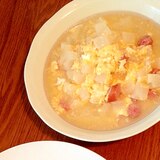 大根とソーセージの卵スープ